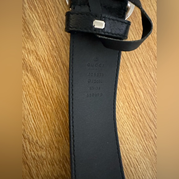 black wide silver gucci belt size 85 - Picture 2 of 5